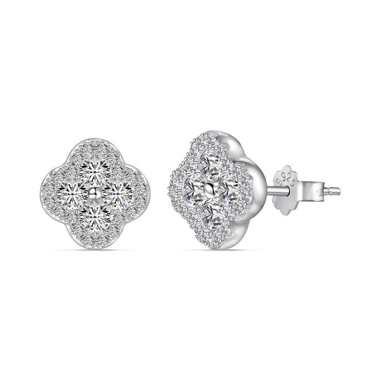 [Charm Aries Jewelry]Four-Leaf Clover Flower Shaped Earrings