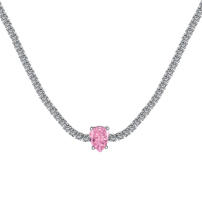 [Charm Aries Jewelry]1.0 carat Unique Pear Cut Tennis Necklace