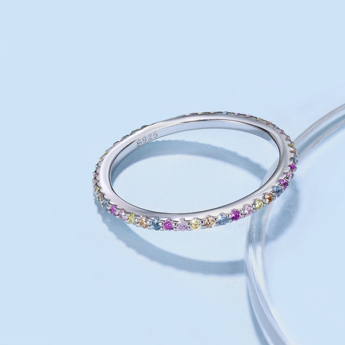 [Charm Aries Jewelry]Ornate Colorful Round Cut Tennis Ring