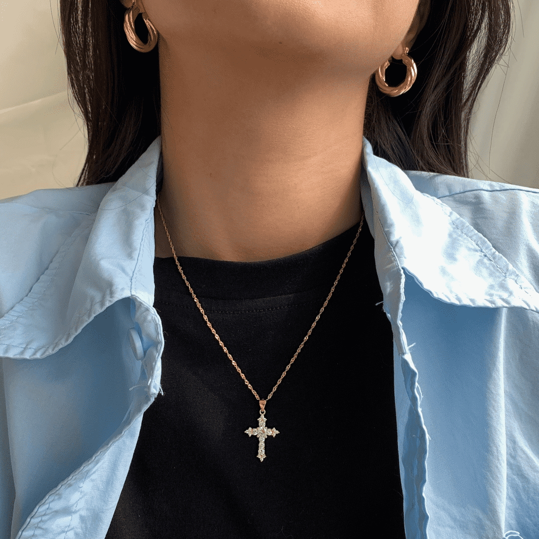 [Charm Aries Jewelry]Delicate Cross Shape Necklace