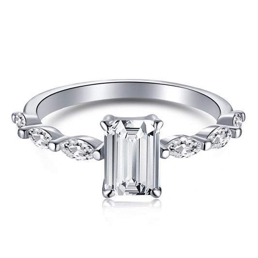 [Charm Aries Jewelry]1.0 Carat Dainty Resplendent Radiant Cut Daily Ring