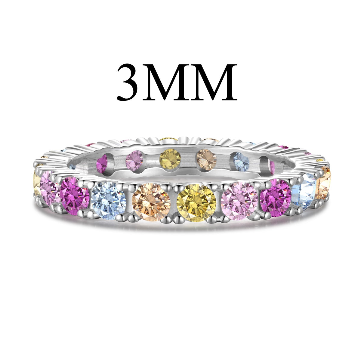 [Charm Aries Jewelry]Dazzling Lustrous Round Cut Tennis Ring