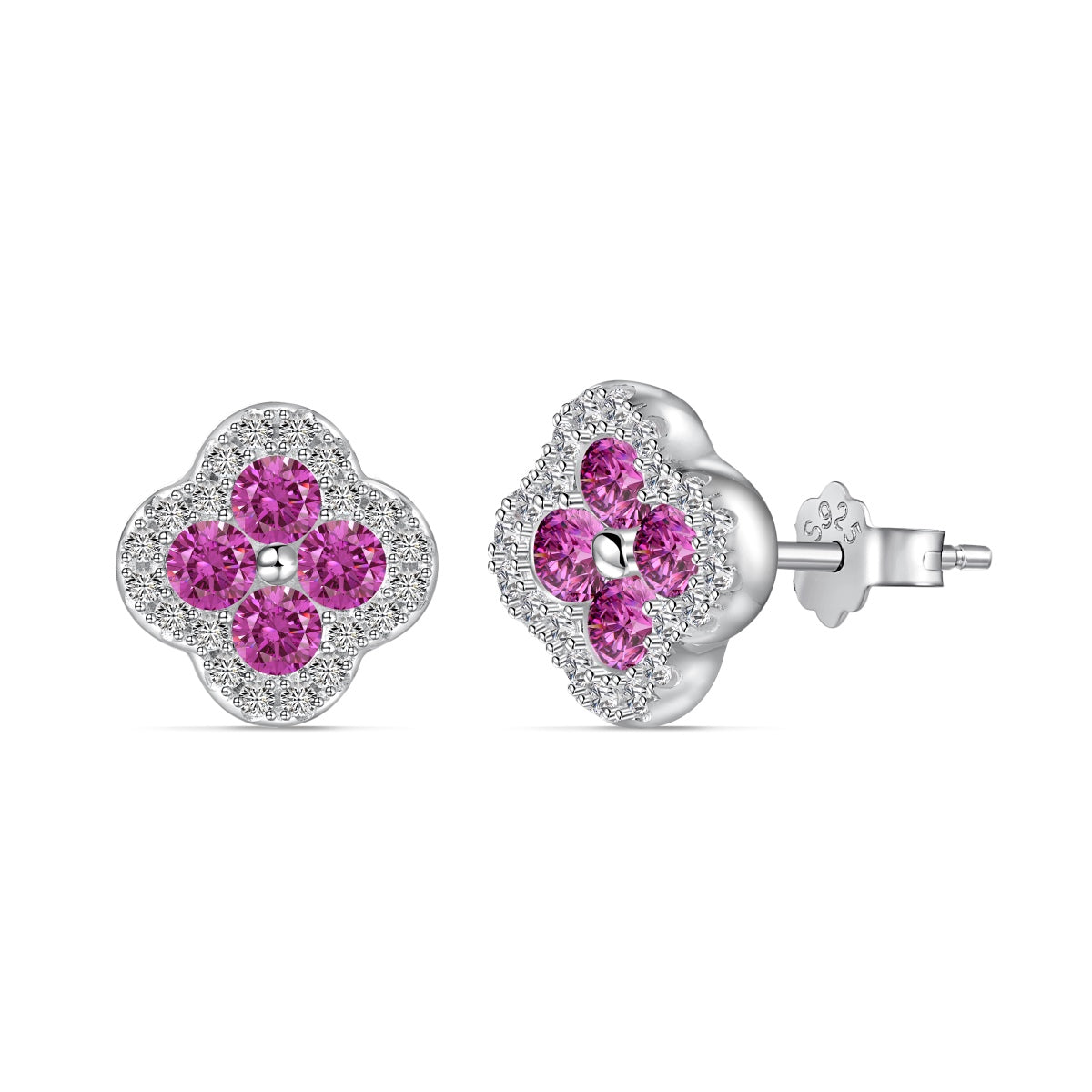 [Charm Aries Jewelry]Four-Leaf Charm Aries Flower Shaped Earrings