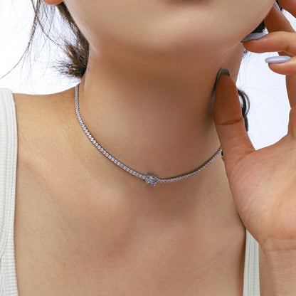[Charm Aries Jewelry]1.0 Carat Shining Oval Cut Necklace