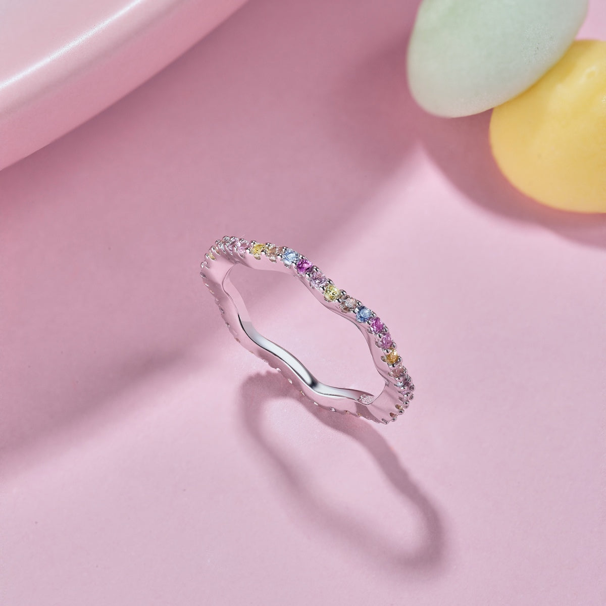 [Charm Aries Jewelry]Dainty Colorful Round Cut Party Ring