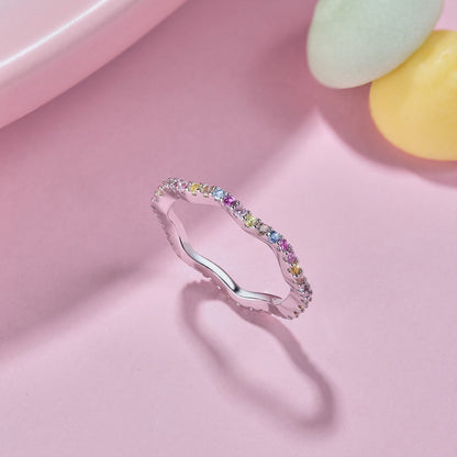[Charm Aries Jewelry]Dainty Colorful Round Cut Party Ring