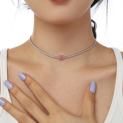 [Charm Aries Jewelry]1.0 Carat Shining Oval Cut Necklace