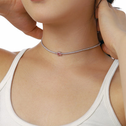 [Charm Aries Jewelry]1.0 Carat Shining Oval Cut Necklace