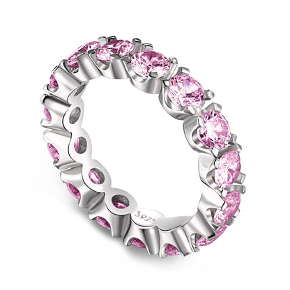 [Charm Aries Jewelry]Eternity Round Cut Tennis Ring