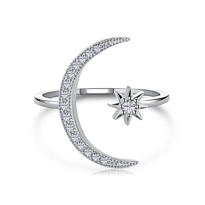 [Charm Aries Jewelry]Eternity Moon & Star Ring