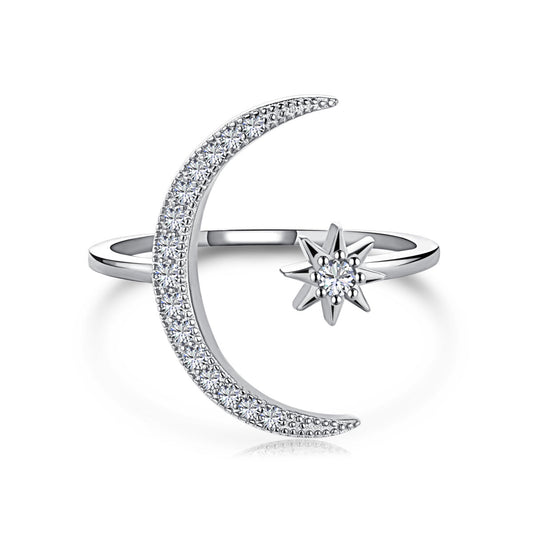 [Charm Aries Jewelry]Eternity Moon & Star Ring