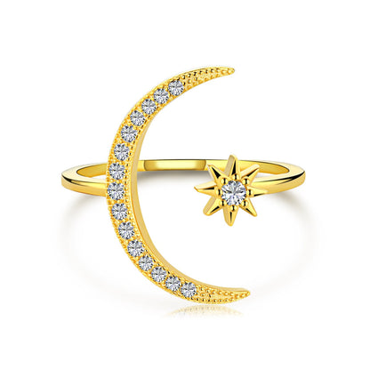 [Charm Aries Jewelry]Eternity Moon & Star Ring