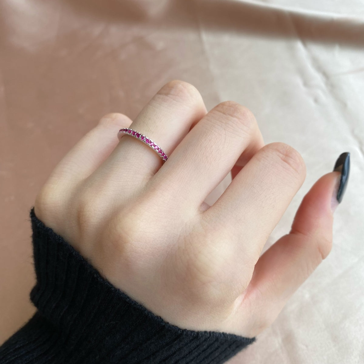 [Charm Aries Jewelry]Delicate Sparkling Round Cut Daily Ring