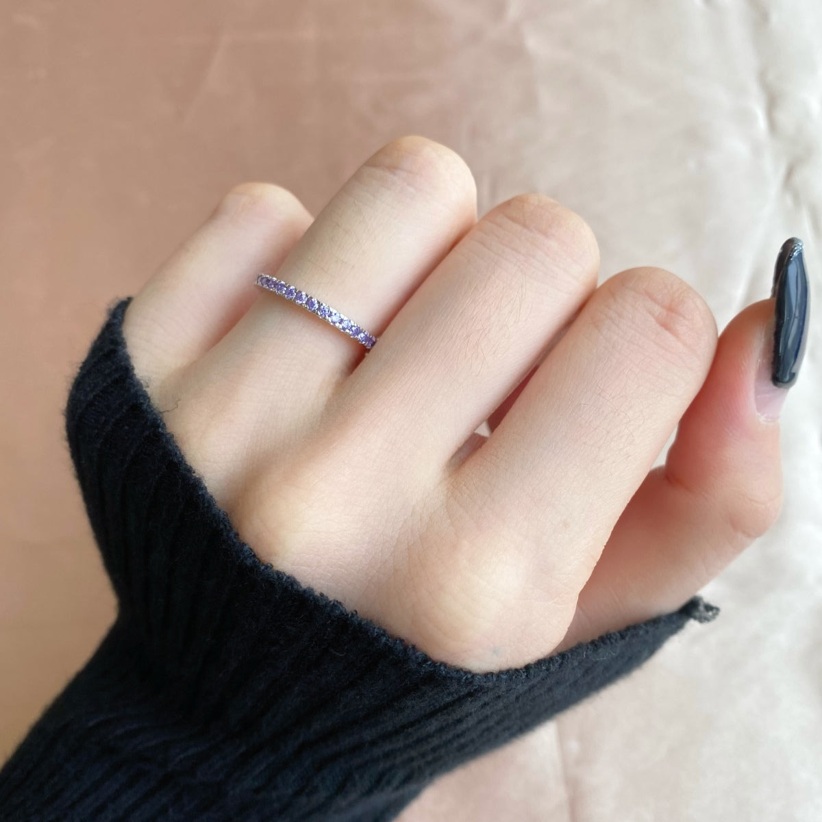 [Charm Aries Jewelry]Delicate Sparkling Round Cut Daily Ring