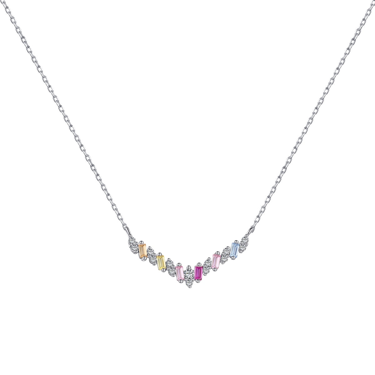 [Charm Aries Jewelry]Dazzling Rainbow Necklace