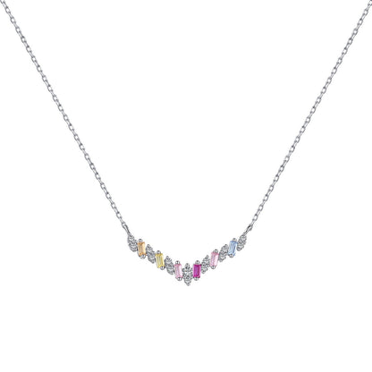 [Charm Aries Jewelry]Dazzling Rainbow Necklace