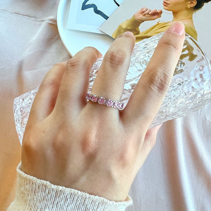 [Charm Aries Jewelry]Eternity Round Cut Tennis Ring