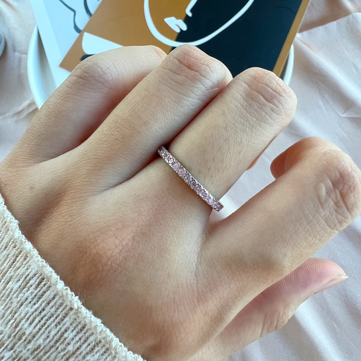[Charm Aries Jewelry]Delicate Sparkling Round Cut Daily Ring