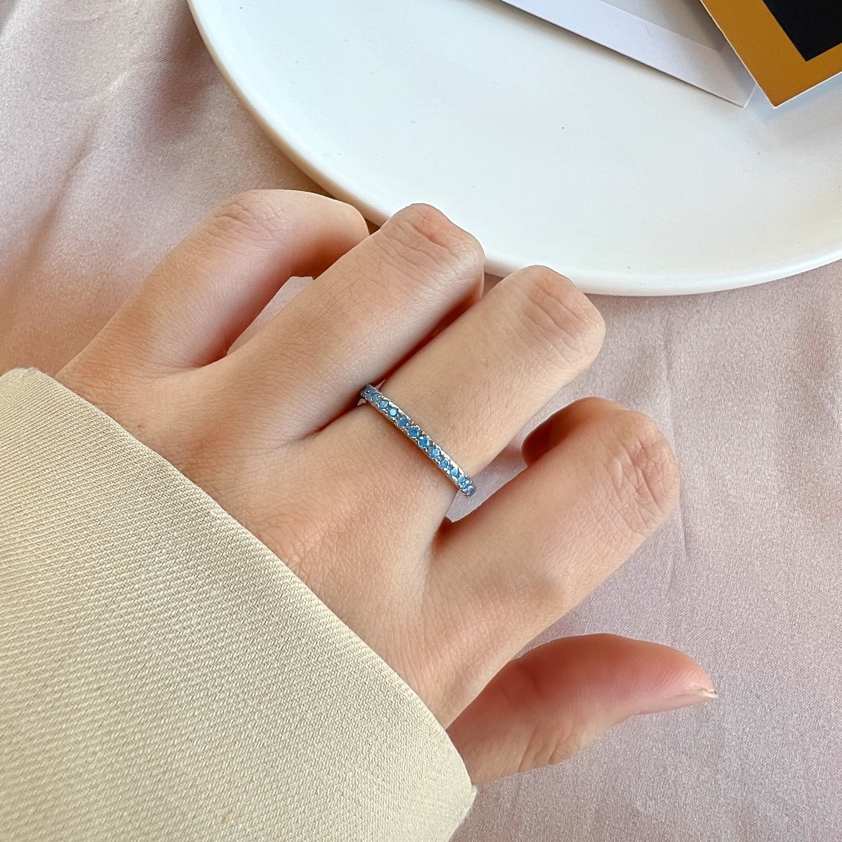 [Charm Aries Jewelry]Delicate Sparkling Round Cut Daily Ring