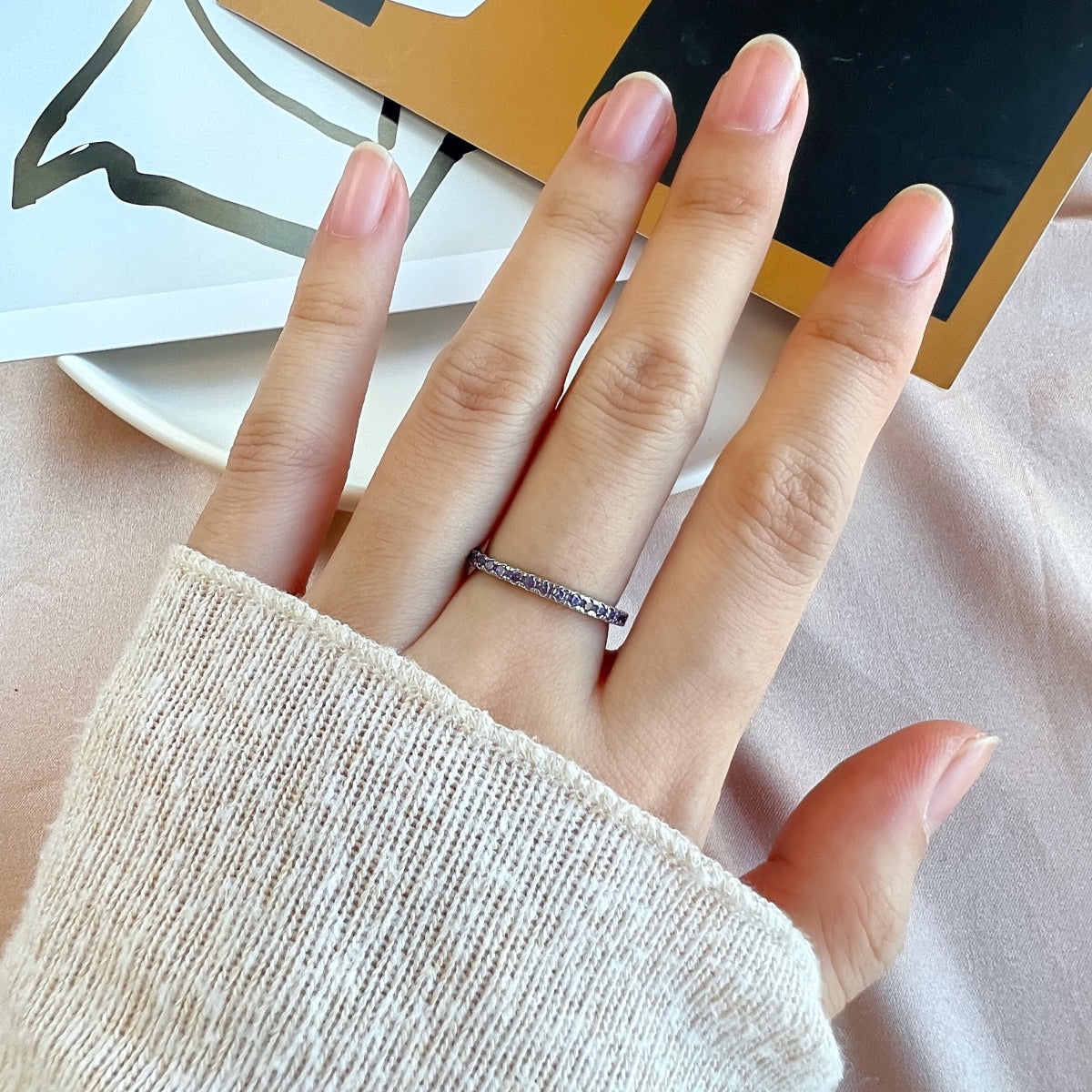 [Charm Aries Jewelry]Delicate Sparkling Round Cut Daily Ring