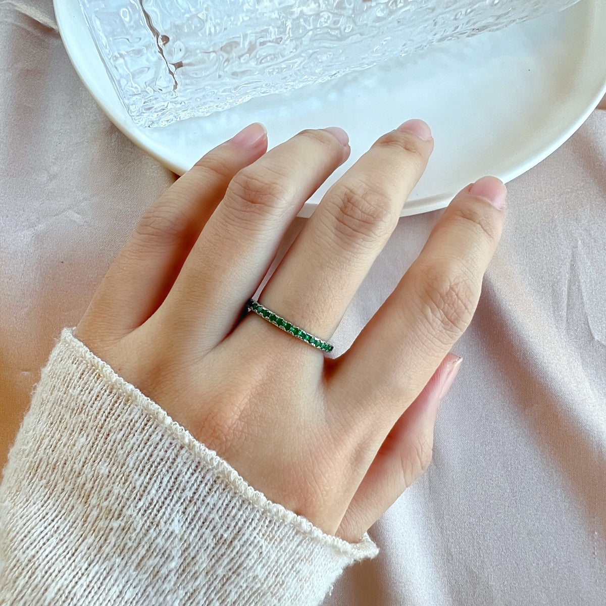 [Charm Aries Jewelry]Delicate Sparkling Round Cut Daily Ring