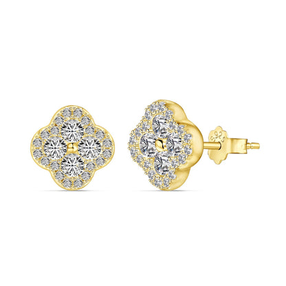 [Charm Aries Jewelry]Four-Leaf Charm Aries Flower Shaped Earrings