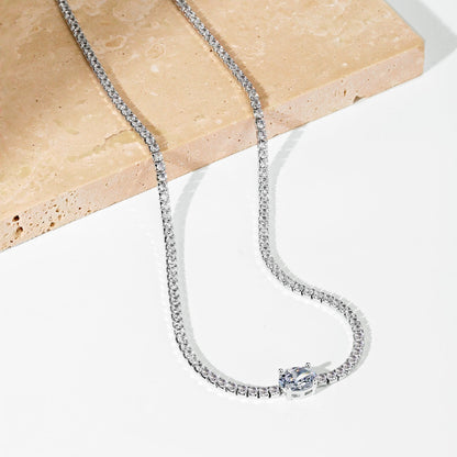 [Charm Aries Jewelry]1.0 Carat Shining Oval Cut Necklace