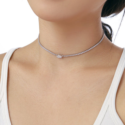 [Charm Aries Jewelry]1.0 Carat Shining Oval Cut Necklace
