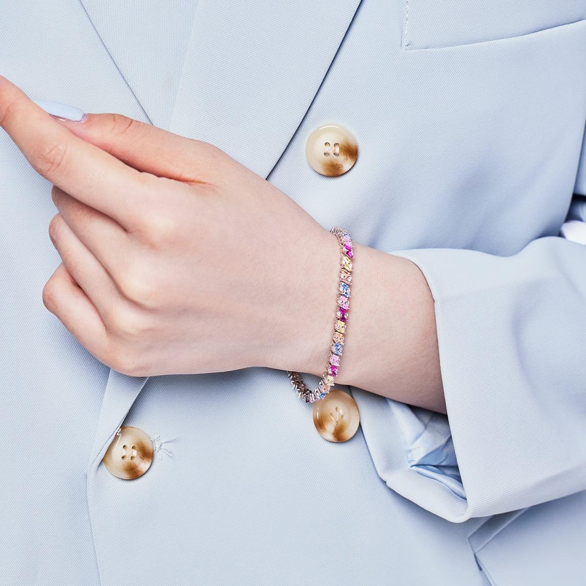 [Charm Aries Jewelry]Ornate Sparkling Multi Cut Party Bracelet