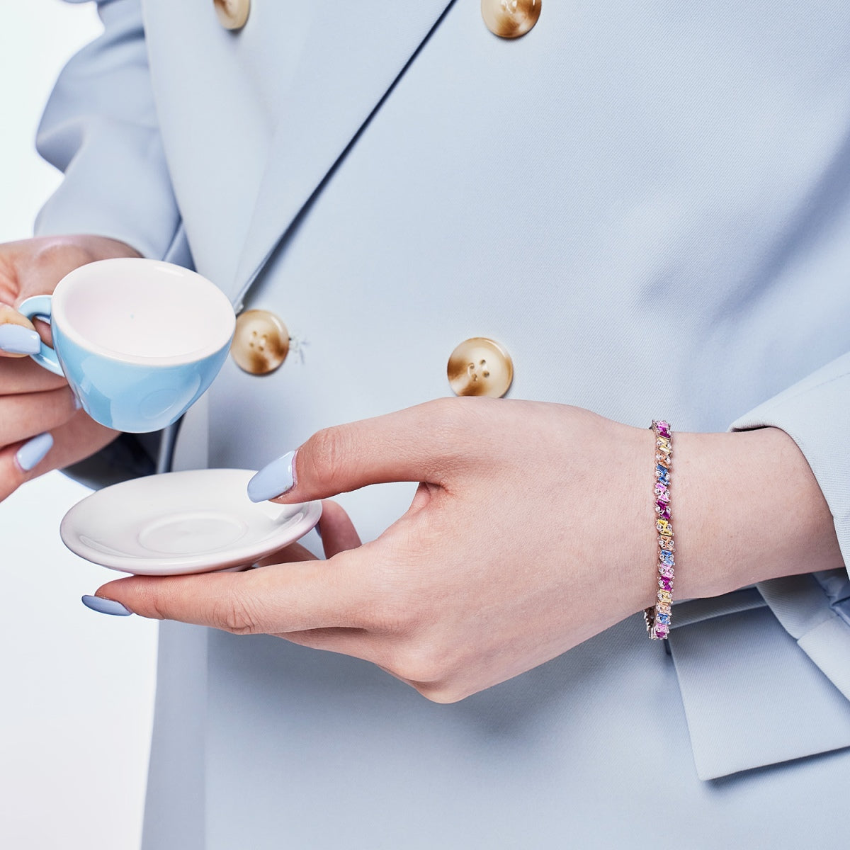 [Charm Aries Jewelry]Ornate Sparkling Multi Cut Party Bracelet
