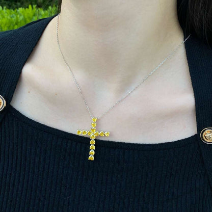 [Charm Aries Jewelry]Radiant Cross Shape Necklace