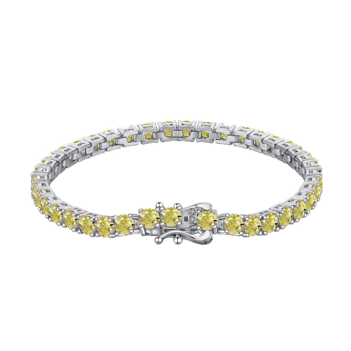 [Charm Aries Jewelry]Ornate Dazzling Round Cut Tennis Bracelet