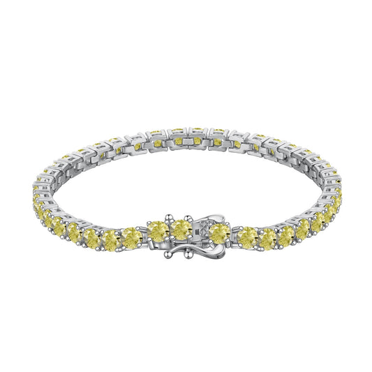 [Charm Aries Jewelry]Ornate Dazzling Round Cut Tennis Bracelet