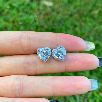 [Charm Aries Jewelry]Sparkling Heart Shape Lover Earrings