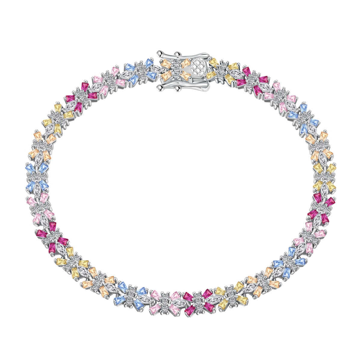 [Charm Aries Jewelry]Radiant Colorful Emerald Cut Party Bracelet