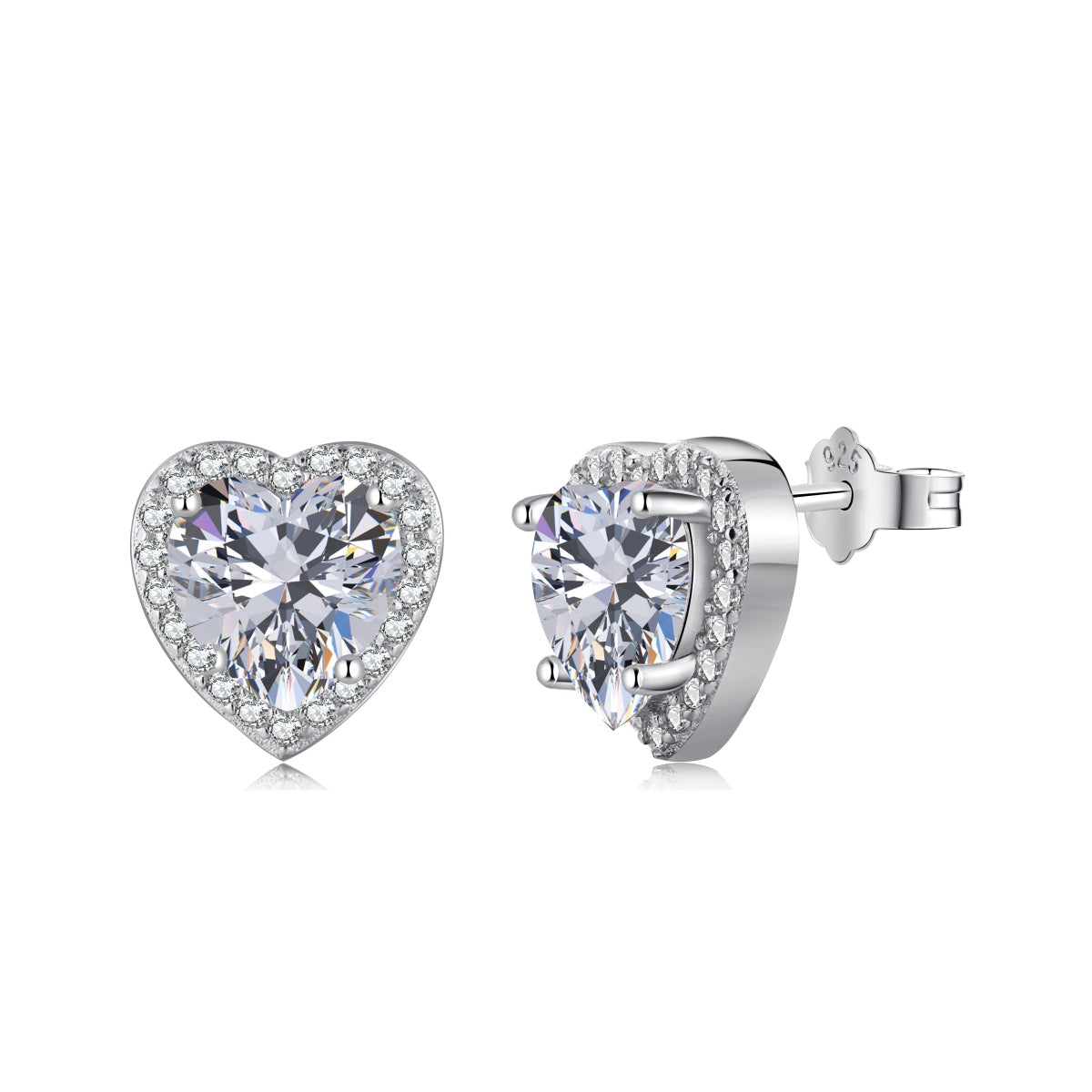 [Charm Aries Jewelry]Sparkling Heart Shape Lover Earrings