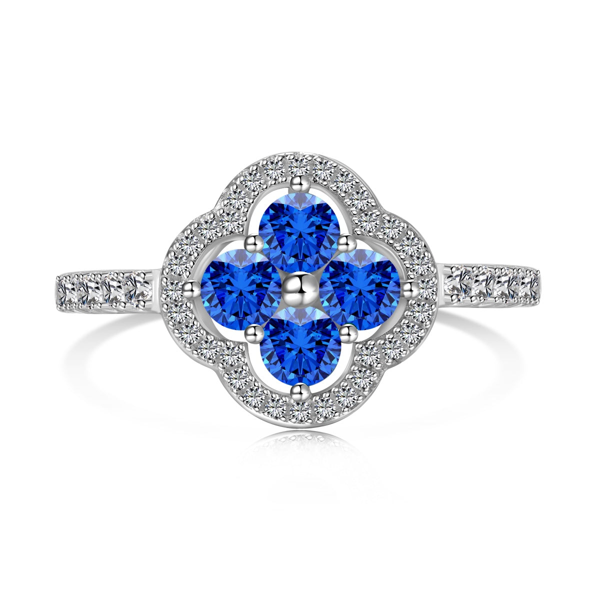 [Charm Aries Jewelry]Four Leaf Charm Aries Flower Design Ring