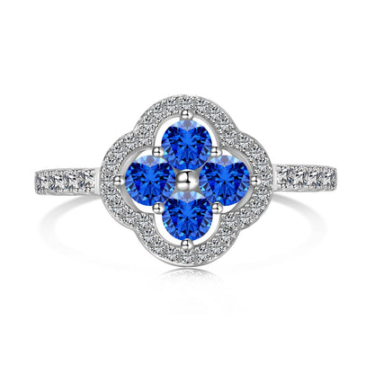 [Charm Aries Jewelry]Four Leaf Charm Aries Flower Design Ring