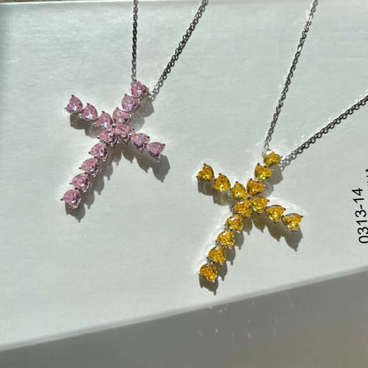 [Charm Aries Jewelry]Radiant Cross Shape Necklace