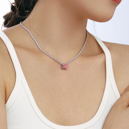 [Charm Aries Jewelry]4.0 Carat Elegant Radiant Cut Necklace