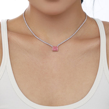 [Charm Aries Jewelry]4.0 Carat Elegant Radiant Cut Necklace