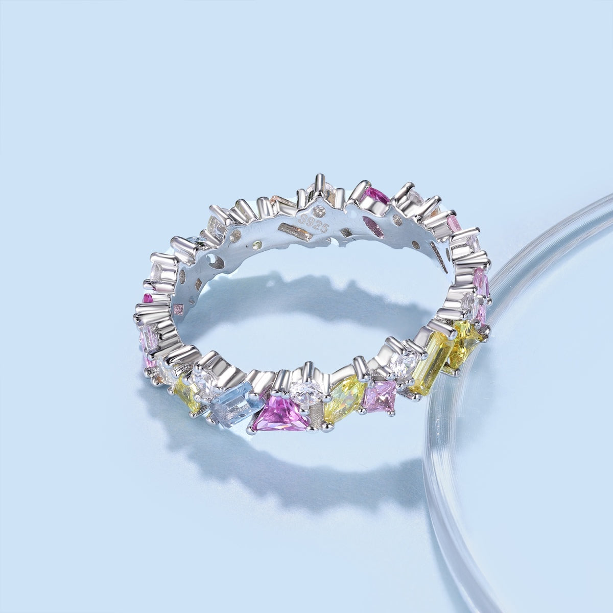 [Charm Aries Jewelry]Dazzling Polychromatic Multi cut Daily Ring