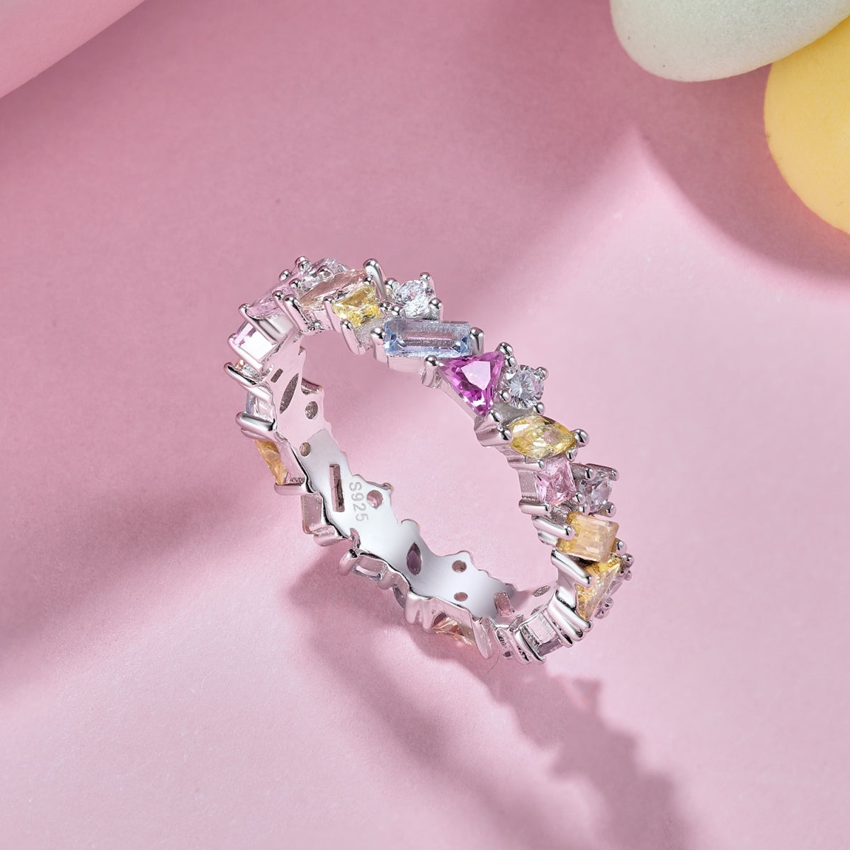 [Charm Aries Jewelry]Dazzling Polychromatic Multi cut Daily Ring