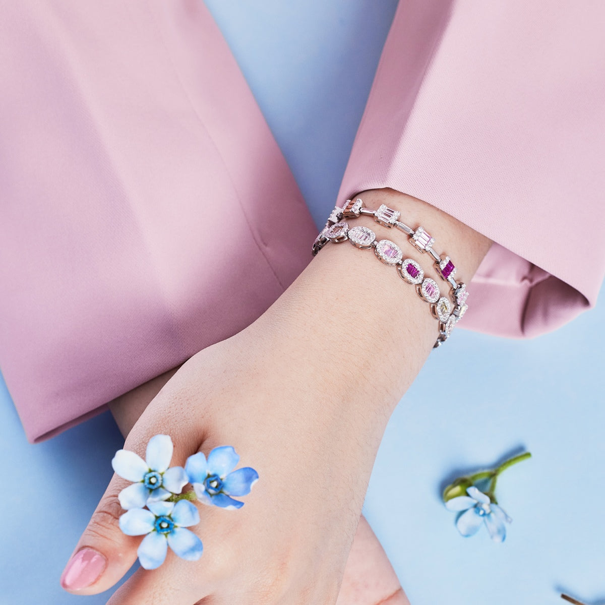 [Charm Aries Jewelry]Dainty Charming Emerald Cut Daily Bracelet