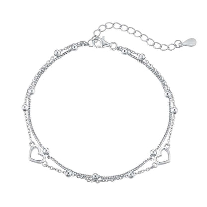 [Charm Aries Jewelry]Dainty Double Layer Love Heart Bracelet