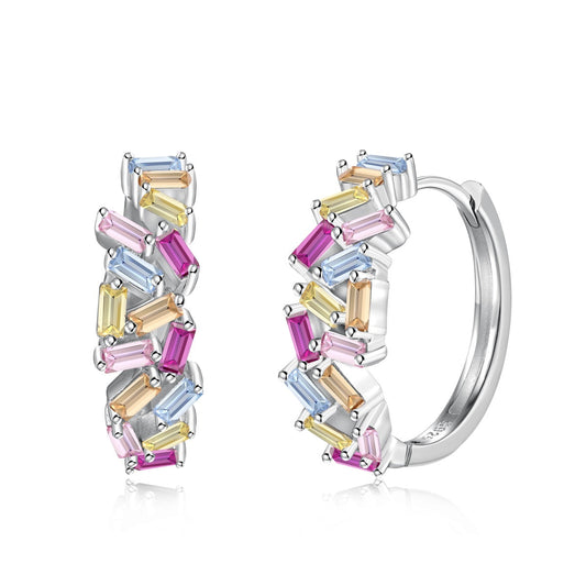 [Charm Aries Jewelry]Dazzling Colorful Emerald Cut Daily Earrings