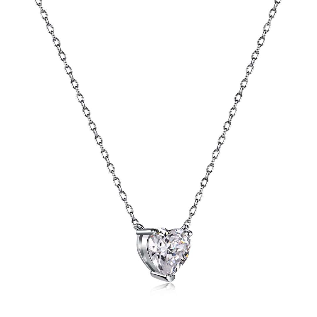 [Charm Aries Jewelry]Heart Shape Main Stone Pendant Collarbone Necklace