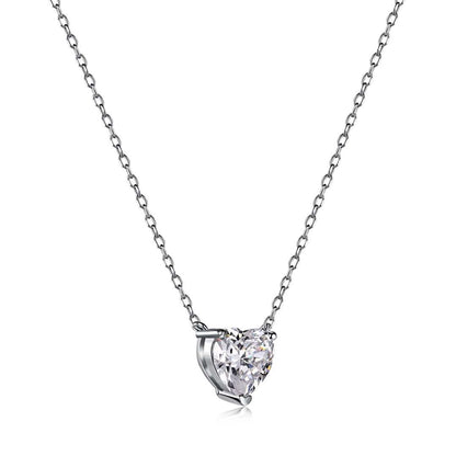 [Charm Aries Jewelry]Heart Shape Main Stone Pendant Collarbone Necklace