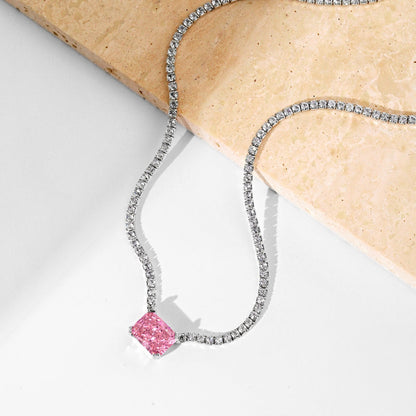 [Charm Aries Jewelry]4.0 Carat Elegant Radiant Cut Necklace
