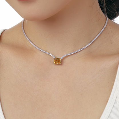[Charm Aries Jewelry]4.0 Carat Elegant Radiant Cut Necklace
